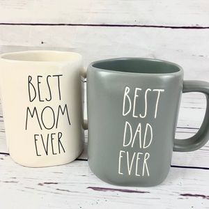 ❤️ BEST MOM EVER &BEST DAD EVER SET of  2 RAE DUNN